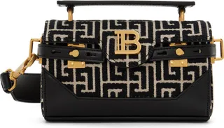 Balmain Black & Off-White B-Buzz 19 Bag