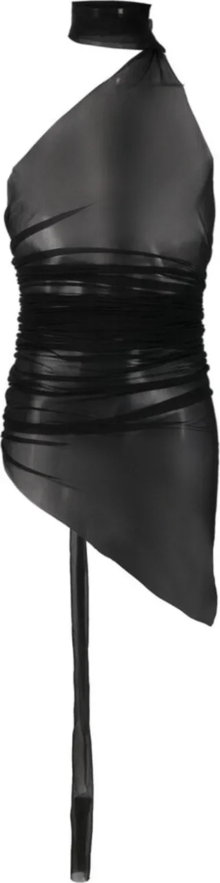 Sheer Asymmetric Halterneck Top