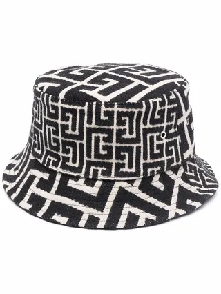 Jacquard-Monogram Bucket Hat