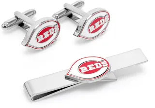 MLB Cincinnati Reds Cuff Links and Tie Bar Gift Set
