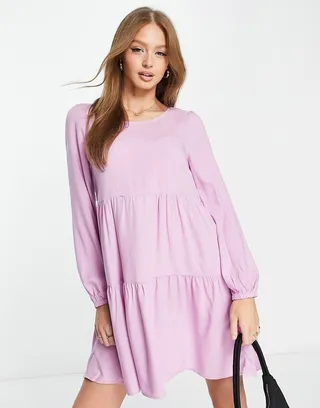 Only Naya printed smock mini dress in multi