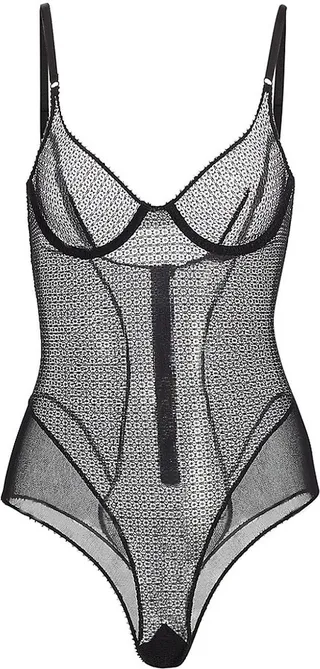 Sheer Crochet Mesh Bodysuit
