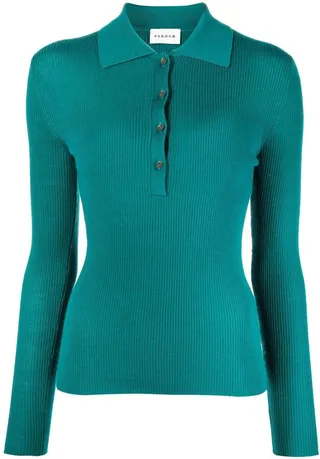 Polo-Collar Knitted Top
