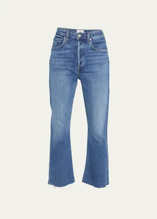 Isola Cropped Raw Hem Bootcut Jeans
