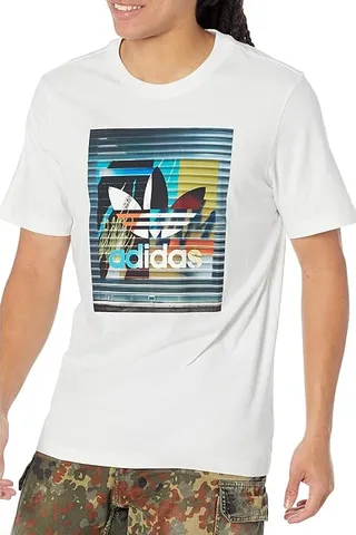 adidas Originals Off The Grid Short Sleeve Tee (White) Men's Clothing