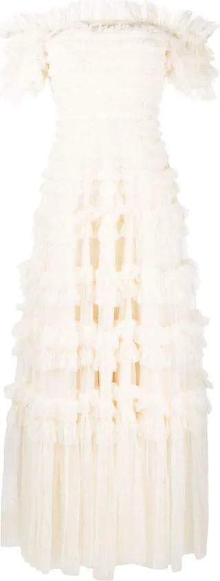 Lisette ruffle-detailed gown