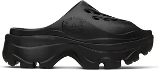 adidas by Stella McCartney Black Peep Toe Clogs