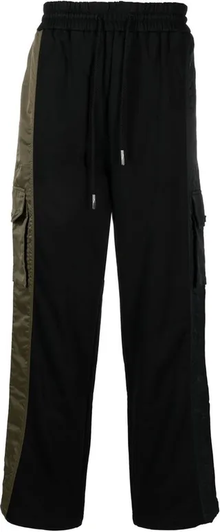 Contrast Straight-Leg Cargo Trousers