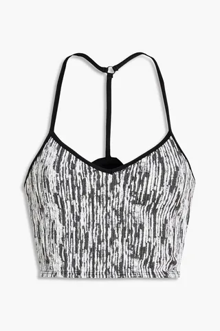 Ghost textured stretch-jacquard sports bra