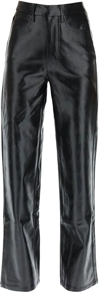 'rotie' Monogram Faux Leather Pants
