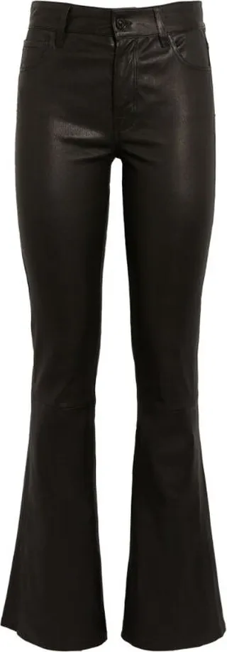 7 For All Mankind Leather Low-Rise Bootcut Jeans