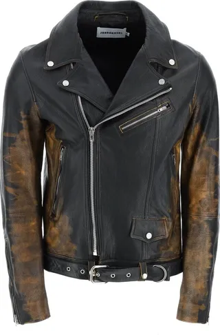 Gradient Leather Biker Jacket