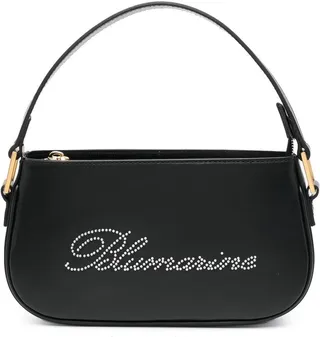 Gem-Logo Leather Tote Bag