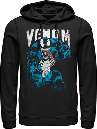Men's Marvel Retro Comics Venom Pull Over Hoodie - Black - Large