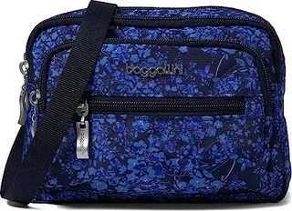 Baggallini Triple Zip Bagg (Ink Hydrangea) Cross Body Handbags