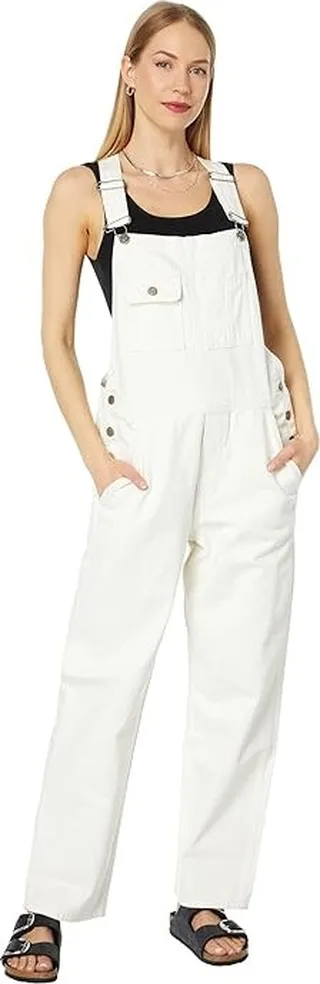 Lucky Brand Denim Overalls (Spring White) Women's Overalls One Piece
