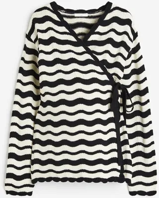 MAMA Pointelle-knit Cardigan
