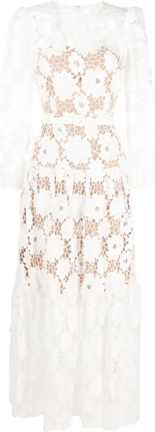 Lace-Detailing Cotton Dress