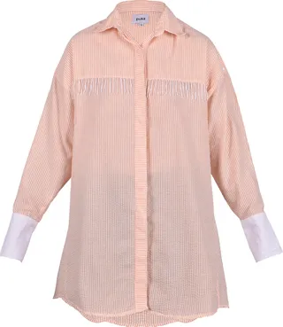 puka - Orange Seersucker Ulu Dress