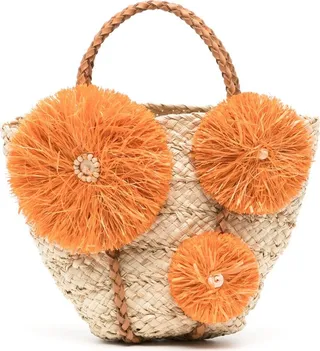 Floral-Appliqué Tote Bag