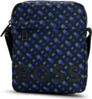 Recycled-material belt bag with all-over monograms