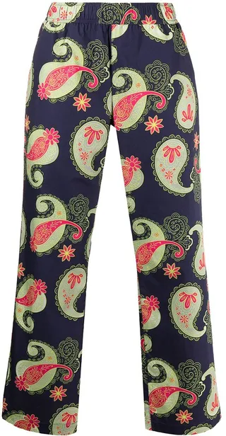 Paisley Print Straight Trousers