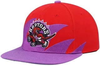 Men's Mitchell & Ness Red and Purple Toronto Raptors Hardwood Classics Sharktooth Snapback Hat