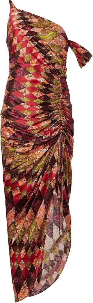 Elliana silk asymmetric dress