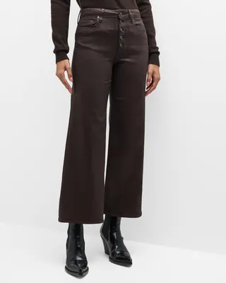 Anessa Coated Crop Flared Jeans