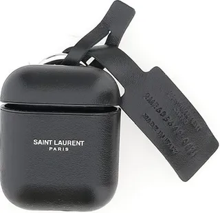 Saint Laurent Logo Embossed Foldover Top AirPods case