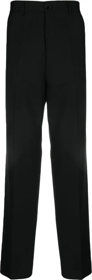 Buttoned-Up Straight-Leg Trousers