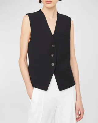 Cutaway Crepe Vest