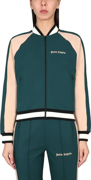 Palm Angels Logo-Printed Zip-Up Track Jacket