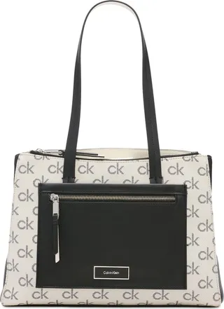 Hadley Denim Jacquard Signature Large Triple Compartment Tote