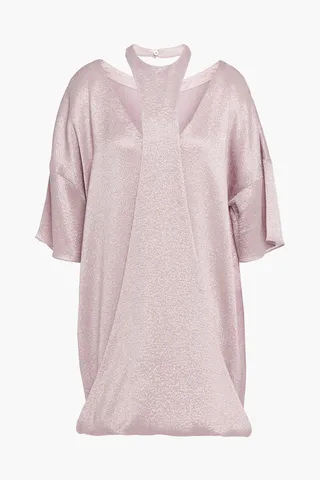 Cutout textured-lamé mini dress