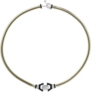 Feelings 18k Black Enamel Diamond Necklace