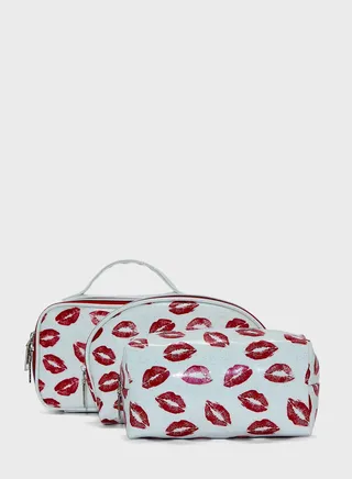 Red Lip Waterproof Cosmetic Bags