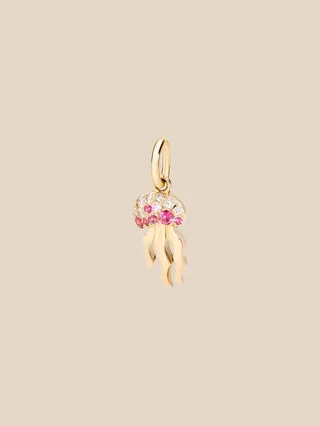Medusa Dodo pendant in 18 kt yellow gold and diamonds