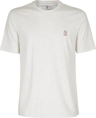 Brunello Cucinelli Logo Printed Crewneck T-Shirt