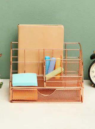 Rose Gold Wire Stationery Storage Holder