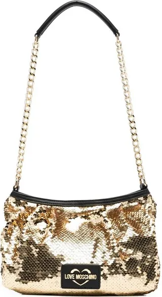Sequin-Embellished Shoulder Bag