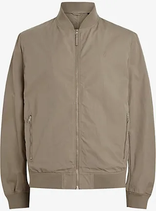 ens Bay Leaf Taupe Bassett Ramskull-embroidery Cotton Bomber Jacket