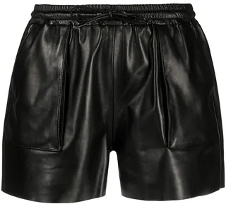 Elasticated Leather Shorts