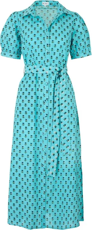 At Last... - Cotton Maddie Dress In Blue & Navy Ditsy Flower