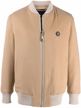 Logo-Embroidered Bomber Jacket
