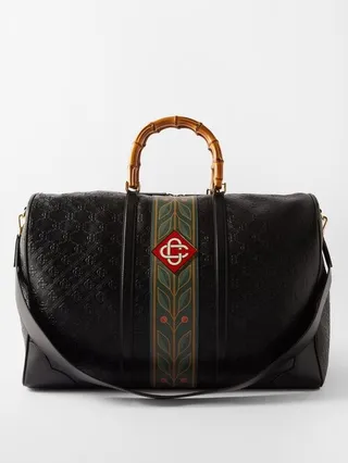 Diamond-monogram Leather Holdall