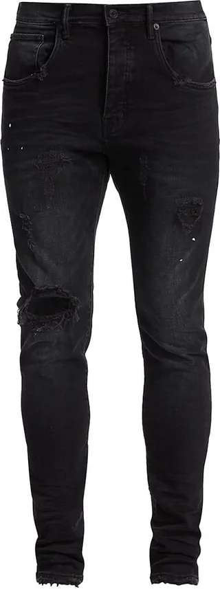 P002 Over Spray Slim-Fit Jeans