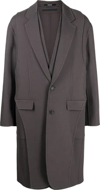 Wool Asymmetric Mid-Length Coat