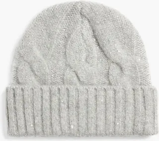 Roan sequin-embellished cable-knit beanie