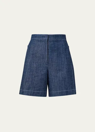 Filia Bermuda Dot Denim Shorts